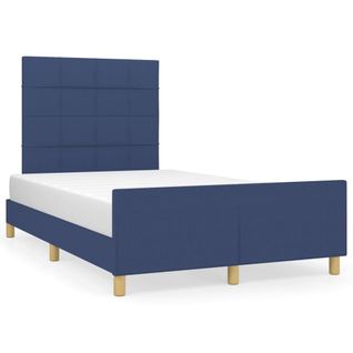 Cadre De Lit Sans Matelas Bleu 120x200 Cm Tissu