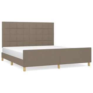 Cadre De Lit Sans Matelas Taupe 180x200 Cm Tissu