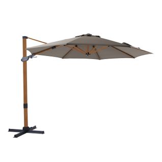 Cyrus Premium Parasol Déporté Marron/taupe - Parasol Déporté Rectangulaire Ø 300cm - Parasol