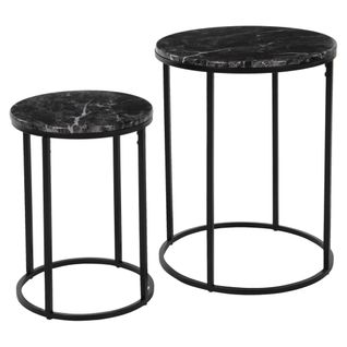 Ensemble De Tables D'appoint 2 PCs Noir
