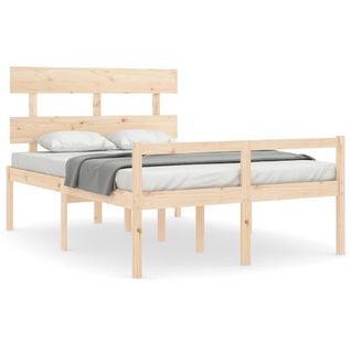 Lit Pour Personne Âgée Sans Matelas 140x190 Cm Bois Massif