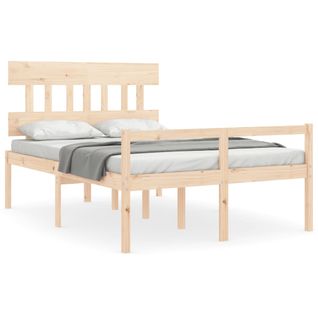 Lit Pour Personne Âgée Sans Matelas 140x190 Cm Bois Massif
