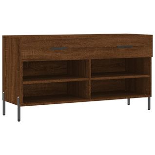 Banc à Chaussures Chêne Marron 102x35x55 Cm Bois Contreplaqué