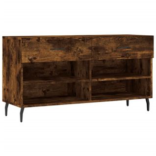 Banc à Chaussures Chêne Fumé 102x35x55 Cm Bois Contreplaqué