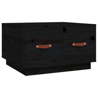 Table Basse Noir 60x53x35 Cm Bois Massif De Pin