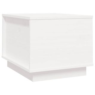 Table Basse Blanc 40x50x35 Cm Bois Massif De Pin
