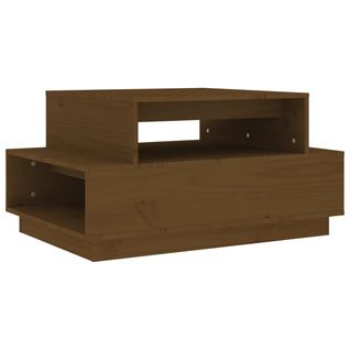 Table Basse Marron Miel 80x55x40,5 Cm Bois Massif De Pin