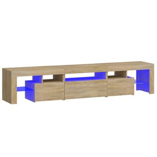 Meuble TV Avec Lumières LED Chêne Sonoma 200x36,5x40 Cm