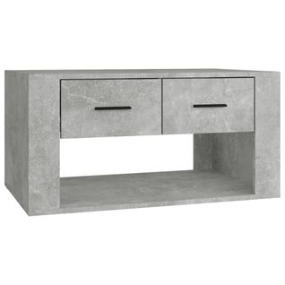 Table Basse Gris Béton 80x50x40 Cm Bois Contreplaqué