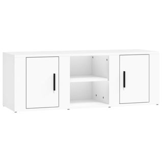 Meuble TV Blanc 100x31,5x35 Cm Bois Contreplaqué