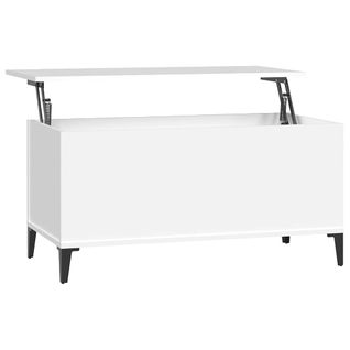 Table Basse Blanc 90x44,5x45 Cm Bois Contreplaqué