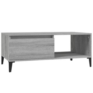 Table Basse Sonoma Gris 90x50x36,5 Cm Bois Contreplaqué