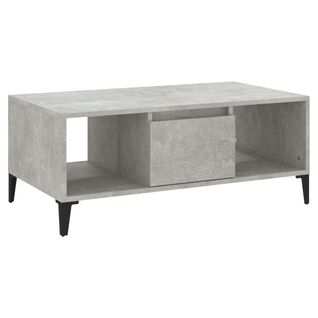 Table Basse Gris Béton 90x50x36,5 Cm Bois Contreplaqué