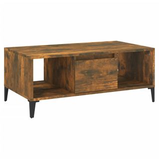 Table Basse Chêne Fumé 90x50x36,5 Cm Bois Contreplaqué