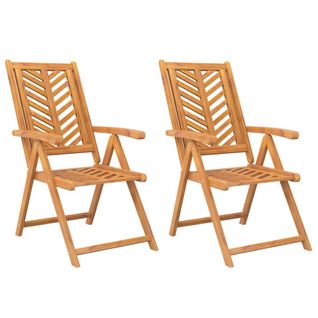 Chaises De Jardin Inclinables Lot De 2 Bois Massif D'acacia