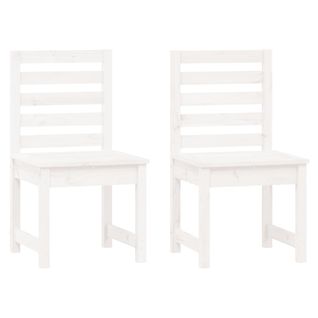 Chaises De Jardin 2 Pièces Blanc 40,5x48x91,5cm Bois Massif De Pin