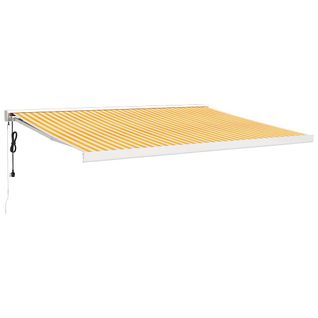 Auvent Rétractable Jaune Et Blanc 4x3 M Tissu Et Aluminium