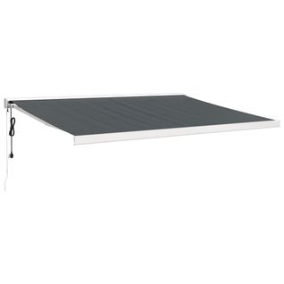 Auvent Rétractable Anthracite 4x3 M Tissu Et Aluminium