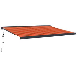 Auvent Rétractable Orange Et Marron 4x3 M Tissu Et Aluminium