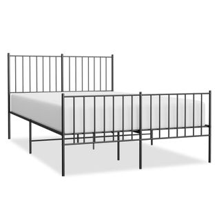 Cadre De Lit Métal Sans Matelas Avec Pied De Lit Noir 120x190cm