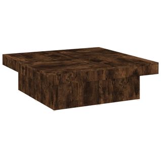 Table Basse Chêne Fumé 90x90x28 Cm Bois Contreplaqué