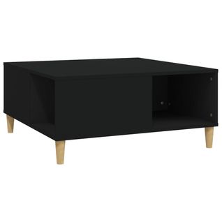Table Basse Noir 80x80x36,5 Cm Bois Contreplaqué