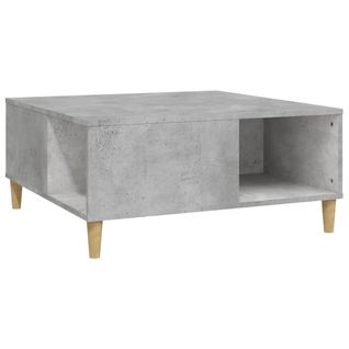 Table Basse Gris Béton 80x80x36,5 Cm Bois Contreplaqué