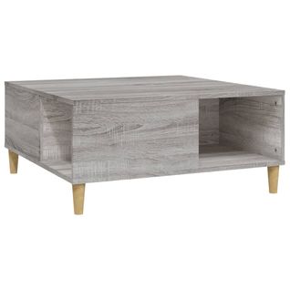 Table Basse Sonoma Gris 80x80x36,5 Cm Bois Contreplaqué