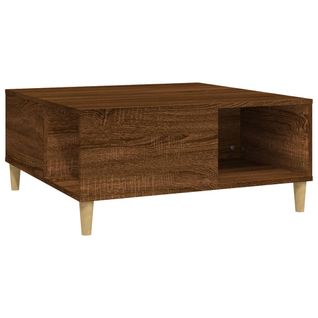Table Basse Chêne Marron 80x80x36,5 Cm Bois Contreplaqué