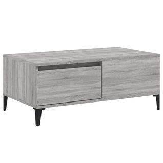 Table Basse Sonoma Gris 90x50x36,5 Cm Bois Contreplaqué