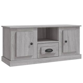 Meuble TV Sonoma Gris 100x35,5x45 Cm Bois Contreplaqué