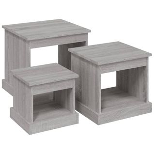Tables Basses 3 Pièces Sonoma Gris Bois Contreplaqué