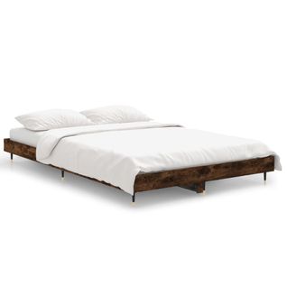 Cadre De Lit Sans Matelas Chêne Fumé 120x190 Cm Bois Ingénierie