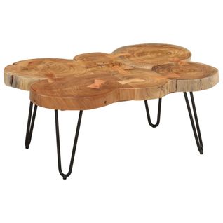 Table Basse 36 Cm 6 Troncs Bois D'acacia Massif