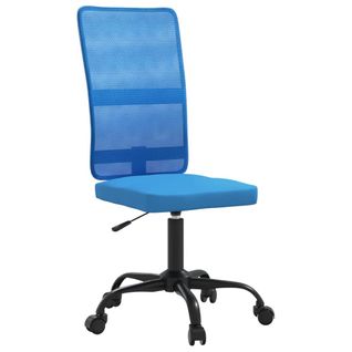 Chaise De Bureau Réglable En Hauteur Bleu Tissu En Maille