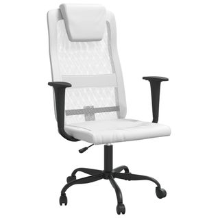 Chaise De Bureau Réglable En Hauteur Blanc