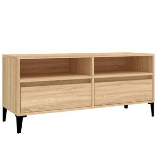 Meuble TV Chêne Sonoma 100x34,5x44,5 Cm Bois Contreplaqué