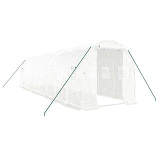 Serre Avec Cadre En Acier Blanc 16 M² 8x2x2 M