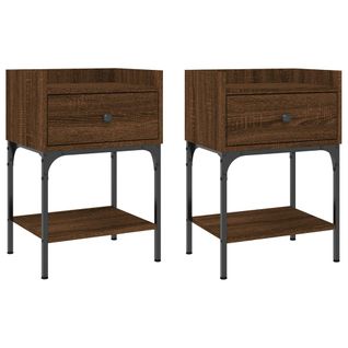 Tables De Chevet 2pcs Chêne Brun 40,5x31x60cm Bois Contreplaqué