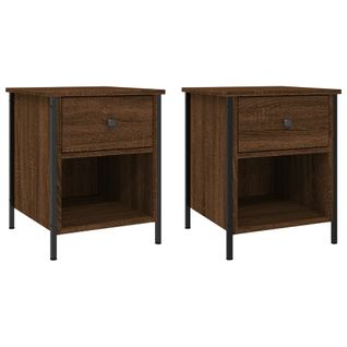 Tables De Chevet 2pcs Chêne Marron 40x42x50cm Bois Contreplaqué