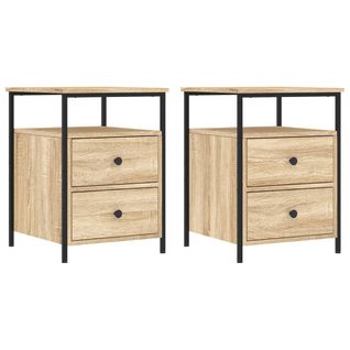 Tables De Chevet 2pcs Chêne Sonoma 44x45x60cm Bois Contreplaqué