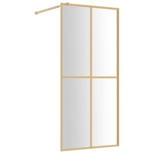 Paroi De Douche Avec Verre Esg Transparent Doré 100x195 Cm