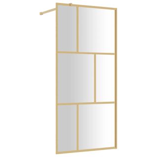 Paroi De Douche Avec Verre Esg Transparent Doré 90x195 Cm