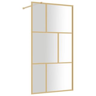 Paroi De Douche Avec Verre Esg Transparent Doré 115x195 Cm