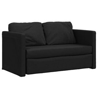 Canapé-lit 2-en-1 Tissu Noir 112x174x55 Cm Avec Coussin