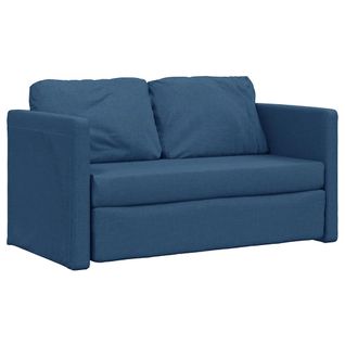 Canapé-lit 2-en-1 Tissu Bleu 112x174x55 Cm Avec Coussin
