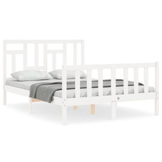 Cadre De Lit Sans Matelas Blanc 140x200 Cm Bois De Pin Massif