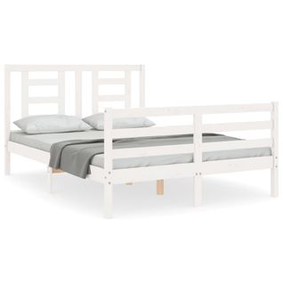 Cadre De Lit Sans Matelas Blanc 120x200 Cm Bois Massif
