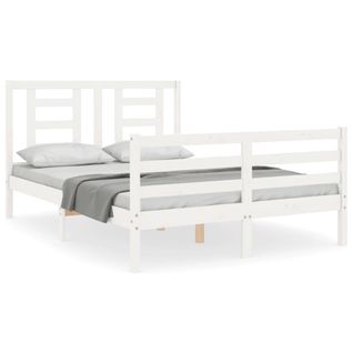 Cadre De Lit Sans Matelas Blanc 140x200 Cm Bois Massif