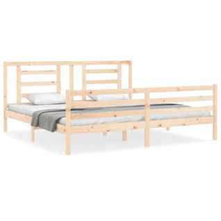 Cadre De Lit Sans Matelas 200x200 Cm Bois Massif